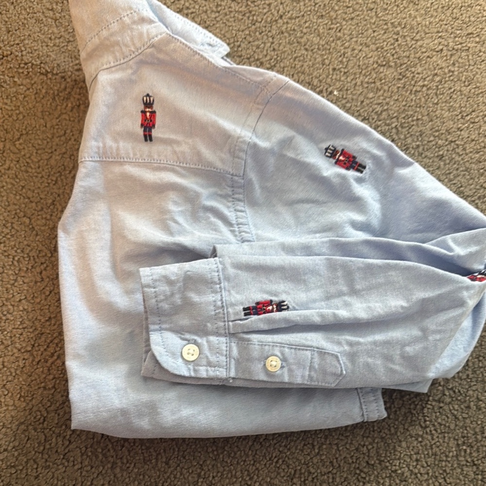Janie and Jack Light Blue Shirt with Embroidery